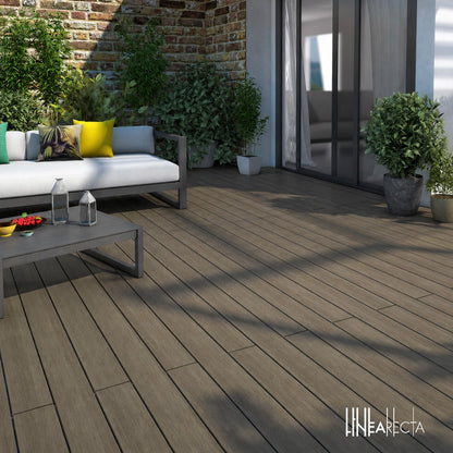 Deck Solido WPC tipo madera para exterior o interior.