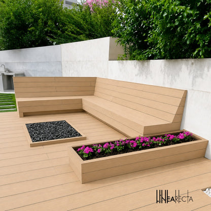 Deck Solido WPC tipo madera para exterior o interior.